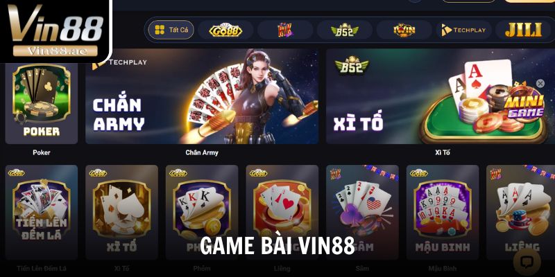 Sảnh game bài Vin88 mang đến sự khác biệt